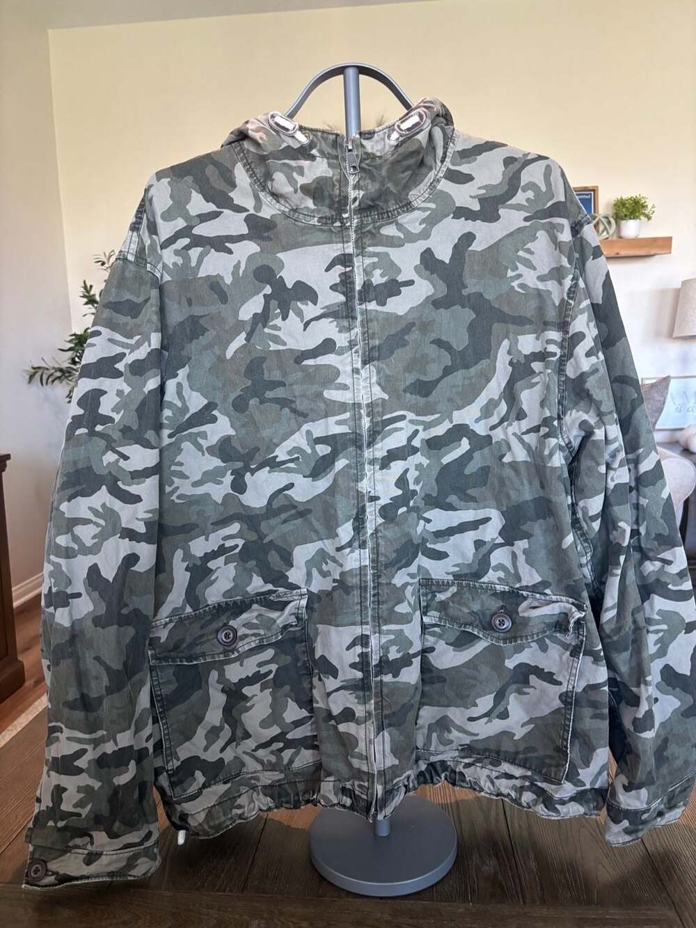 Old Navy Men's Full Zip Hooded Camo Utility Jacket